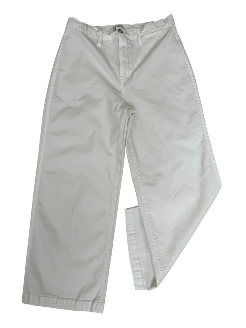 J.Crew Slim Wide Leg Cropped Jeans White High Rise Size 30 AL106